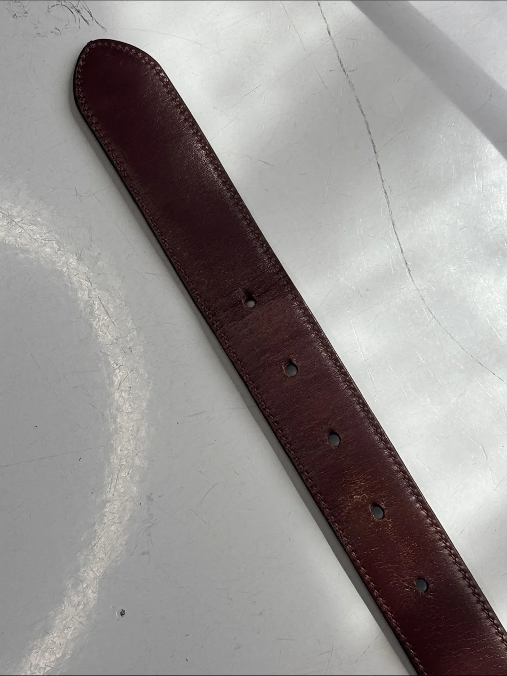 Coach Men's Brown Leather Belt with Gold Buckle